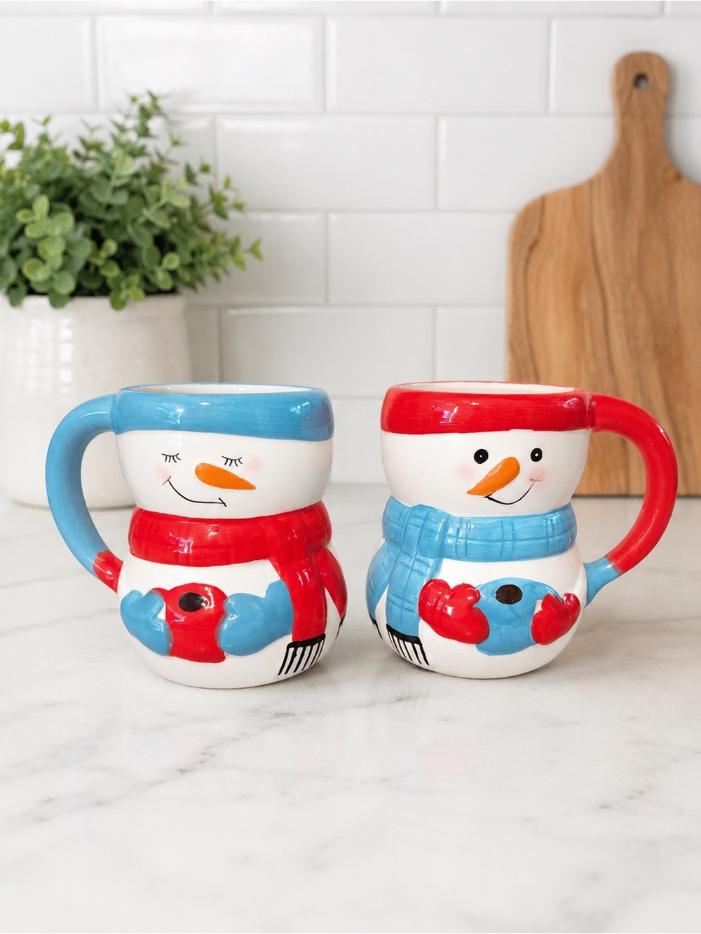 Snowman Mugs - Pair of 2